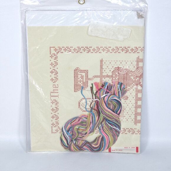 Vintage Needles N Hoops Sitting Room Printed Cross Stitch Kit 458 USA Humor - Picture 5 of 5